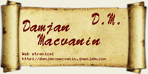Damjan Mačvanin vizit kartica